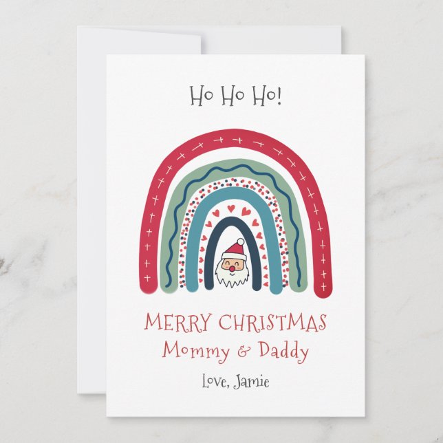 Tarjeta de Navidad de Mamá Papá de Bebé (Anverso)