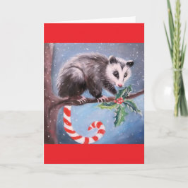 Tarjeta de Navidad de Mapache de Navidad
