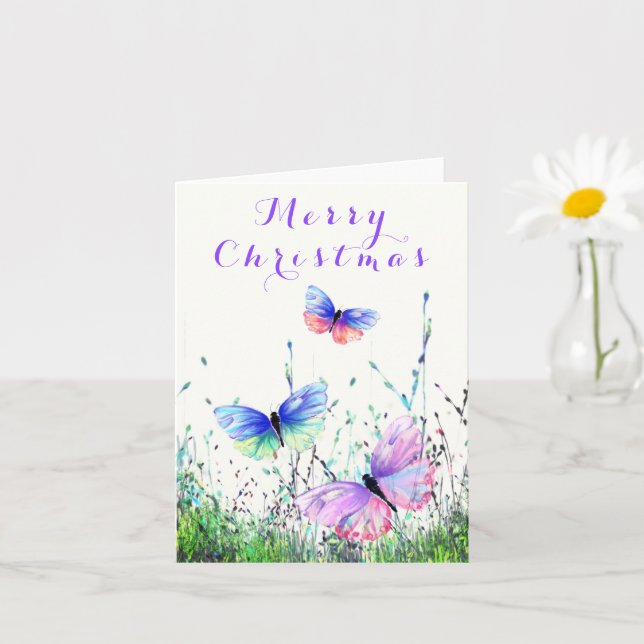 Tarjeta de Navidad de Mariposas Voladoras (Planta pequeña)