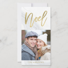 Tarjeta de Navidad de Mármol Blanco | Tarjeta de F