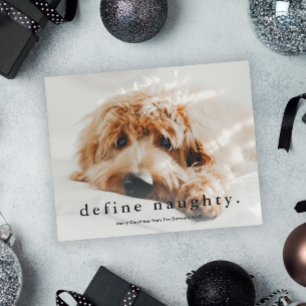 Tarjeta de Navidad de Mascota Divertida y con Pres