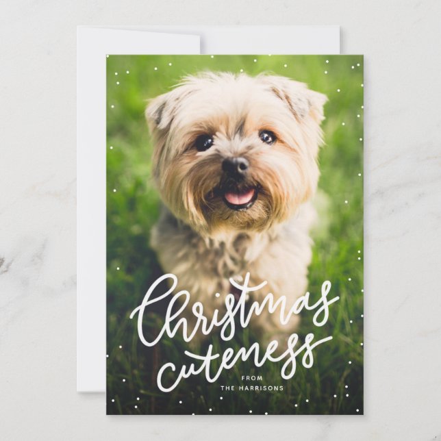 tarjeta de Navidad de mascota linda (Anverso)