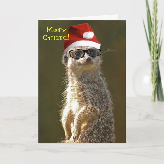Tarjeta de Navidad de Meerkat (Anverso)