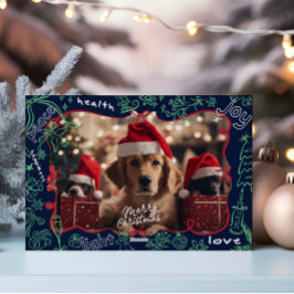 Tarjeta de navidad de merry dibujada a mano