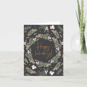 Tarjeta de navidad de merry ruso verde