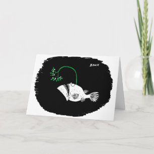 Tarjeta de Navidad de Mistletoe Deep Sea Fish