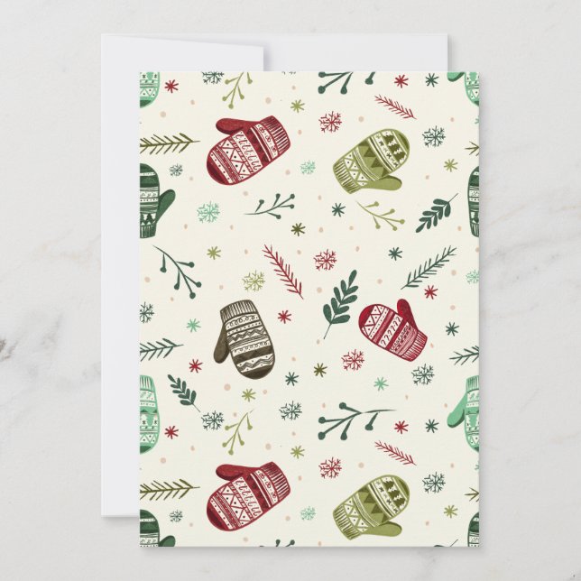 Tarjeta de Navidad de Mitones de Navidad (Anverso)