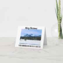 Tarjeta de Navidad de Montañas Nevadas