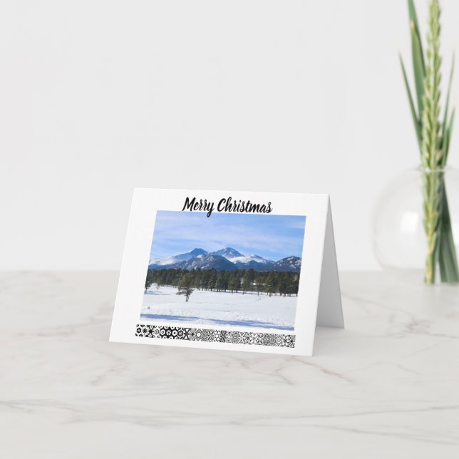 Tarjeta de Navidad de Montañas Nevadas (Anverso)