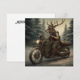 Tarjeta de Navidad de Motocicleta de Reno Estilo S