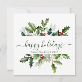 Tarjeta de Navidad de Muérdago con Acuarela para E