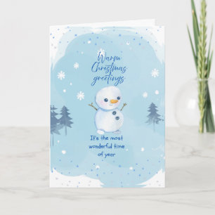 Tarjeta de Navidad de muñeco de nieve