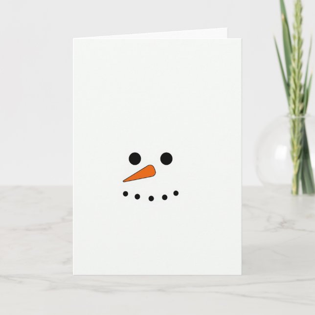Tarjeta de Navidad de Muñeco de Nieve (Anverso)
