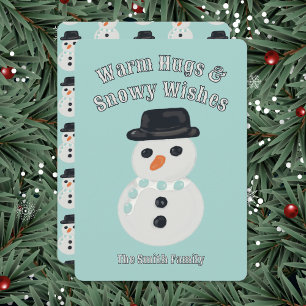 Tarjeta de Navidad de Muñeco de Nieve