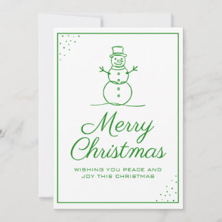 Tarjeta de Navidad de Muñeco de Nieve