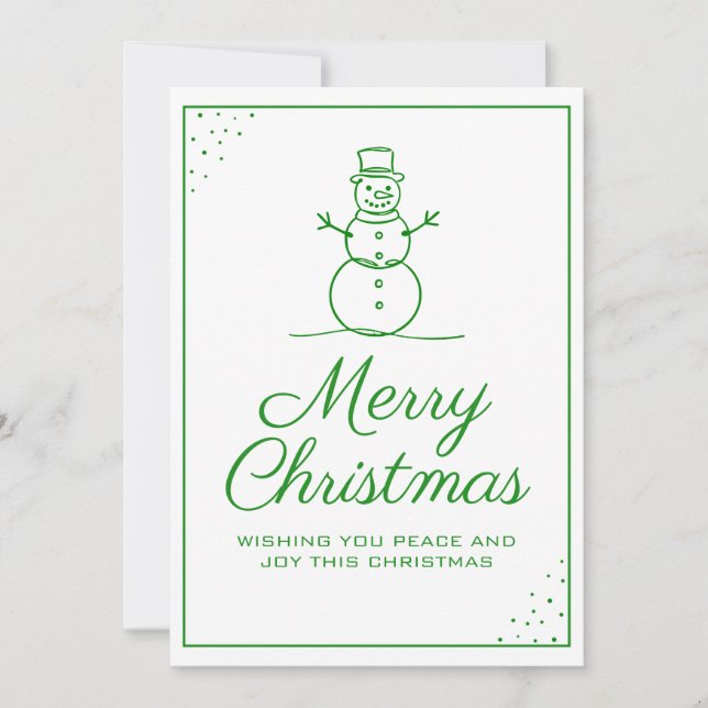 Tarjeta de Navidad de Muñeco de Nieve (Anverso)