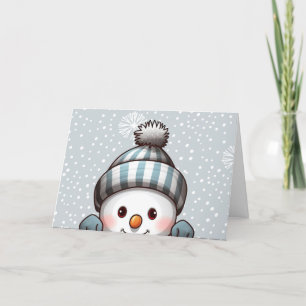 Tarjeta de Navidad de Muñeco de Nieve Alegre