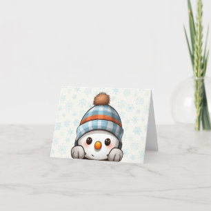 Tarjeta de Navidad de Muñeco de Nieve Alegre