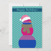 Tarjeta de Navidad de muñeco de nieve bisexual