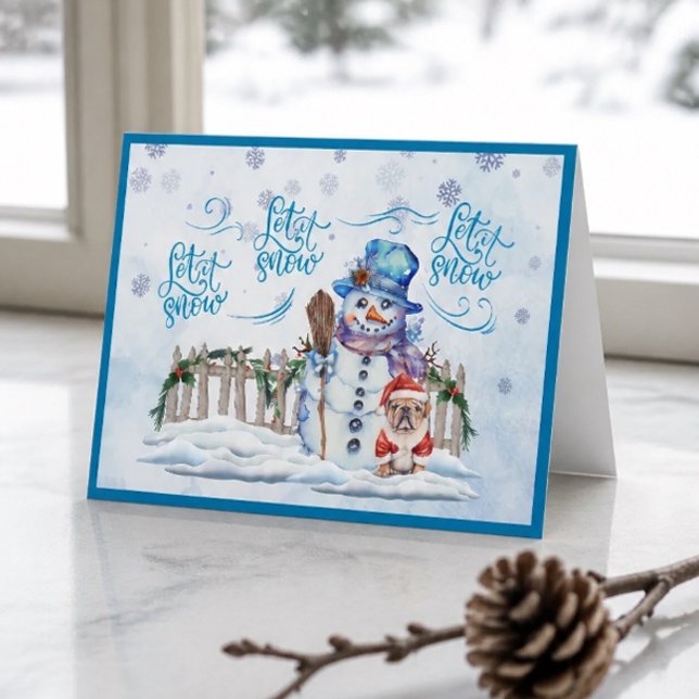 Tarjeta de Navidad de Muñeco de Nieve | Deja que N (Subido por el creador)