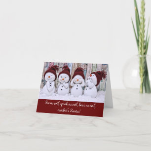 Tarjeta de Navidad de Muñeco de Nieve Divertido