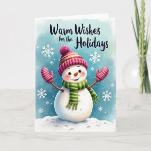 Tarjeta de Navidad de Muñeco de Nieve Encantador