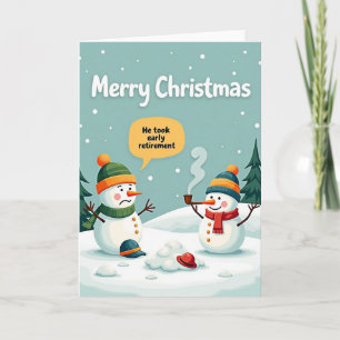 Tarjeta de Navidad de Muñeco de Nieve Ingenioso