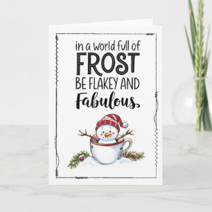 Tarjeta de Navidad de muñeco de nieve minimalista 
