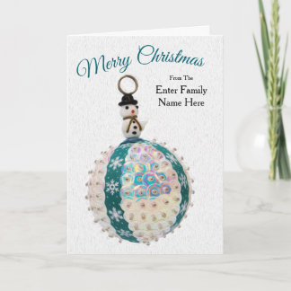 Tarjeta de Navidad de Muñeco de Nieve Personalizad
