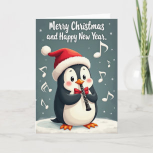Tarjeta de Navidad de Música de Pájaro Alegre