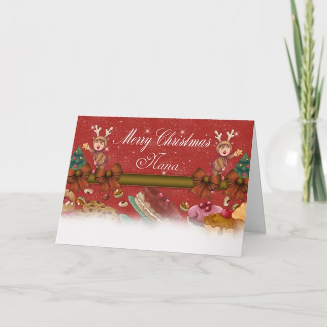 Tarjeta de Navidad de Nana - tarjeta linda para (Anverso)