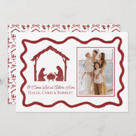 Tarjeta de Navidad de Natividad, Foto Familiar Nav