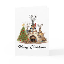 Tarjeta de Navidad de Nativo Americano