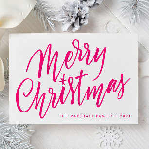 Tarjeta de navidad de navidad con la mano de la mo