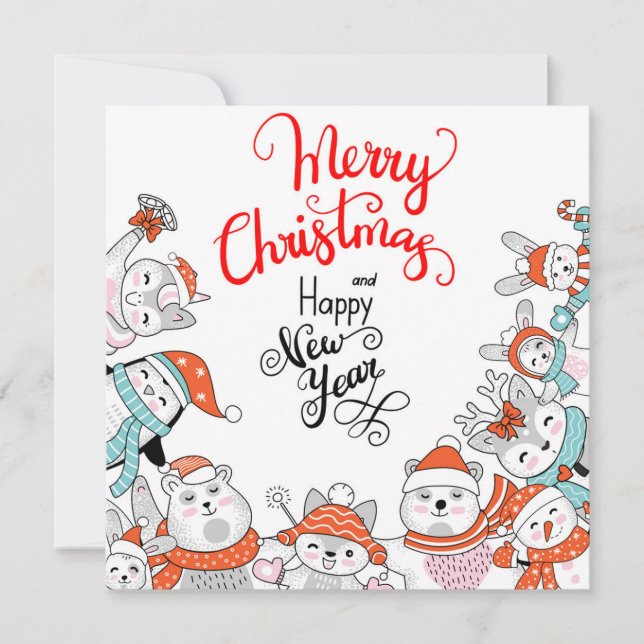 Tarjeta de navidad de navidad de merry (Anverso)