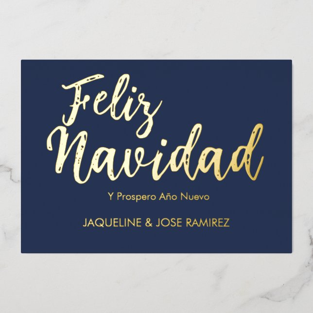 Tarjeta de Navidad de Navy Feliz Navidad con lámin (Anverso)