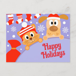 Tarjeta de Navidad de negocio de mascotas perro ga