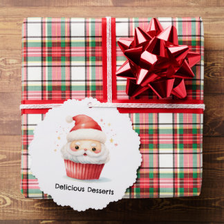 Tarjeta de Navidad de Negocios Cupcake de Santa Pe