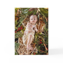 Tarjeta de Navidad de Niño en Pesebre