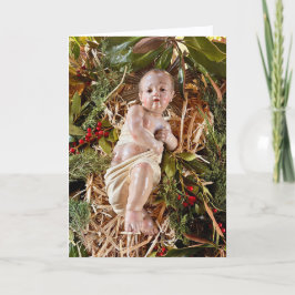 Tarjeta de Navidad de Niño en Pesebre
