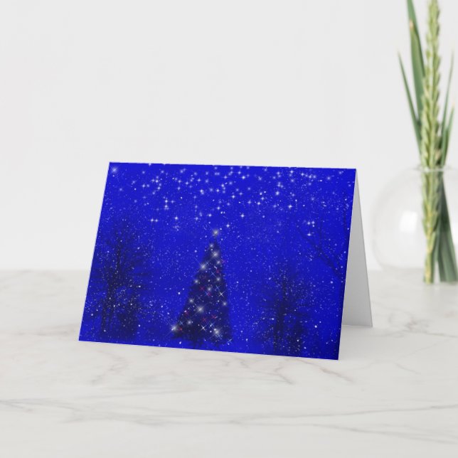 Tarjeta de Navidad de Noche de Invierno (Anverso)