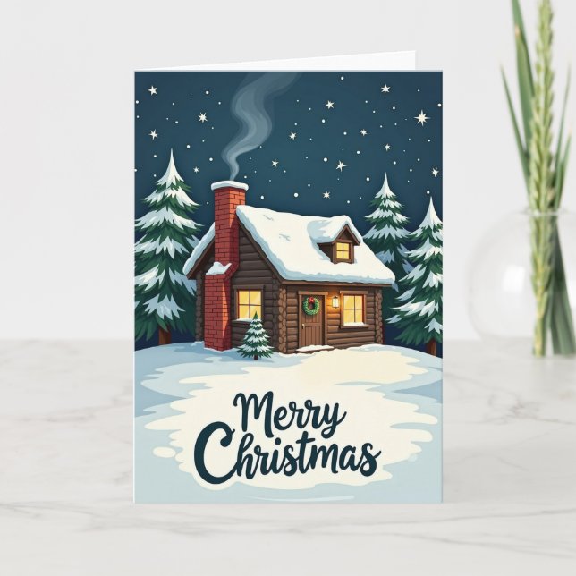 Tarjeta de Navidad de Noche Estrellada (Anverso)