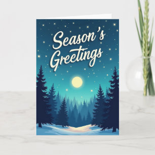 Tarjeta de Navidad de Noche Luminosa