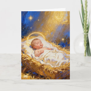 Tarjeta de Navidad de Noche Santa Radiante