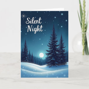 Tarjeta de Navidad de Noche Silenciosa Nevada