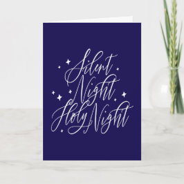 Tarjeta de Navidad de Noche Silenciosa y Santa