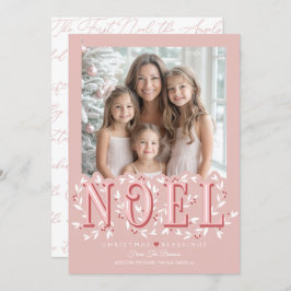 Tarjeta de Navidad de Noel Elegant Blush Rosa con