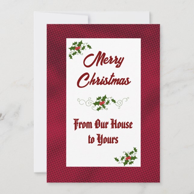 Tarjeta de Navidad de Nuestra Casa a la Suya (Anverso)