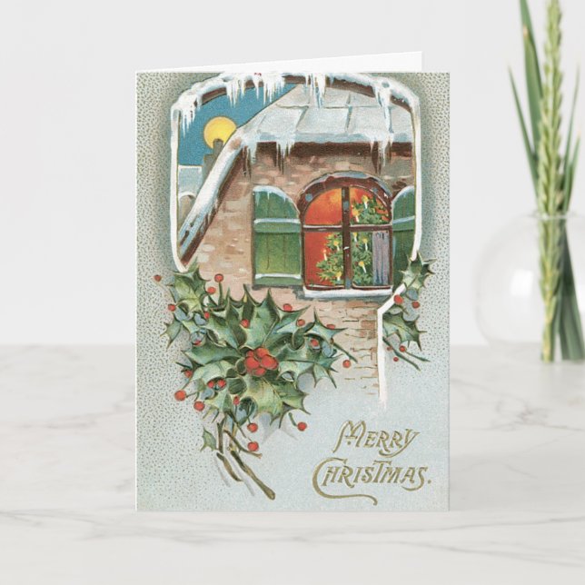 Tarjeta de Navidad - de nuestra casa el suyo (Anverso)
