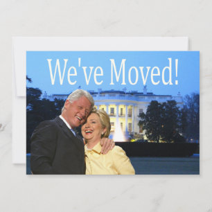 Tarjeta de Navidad de nueva dirección de Hillary y